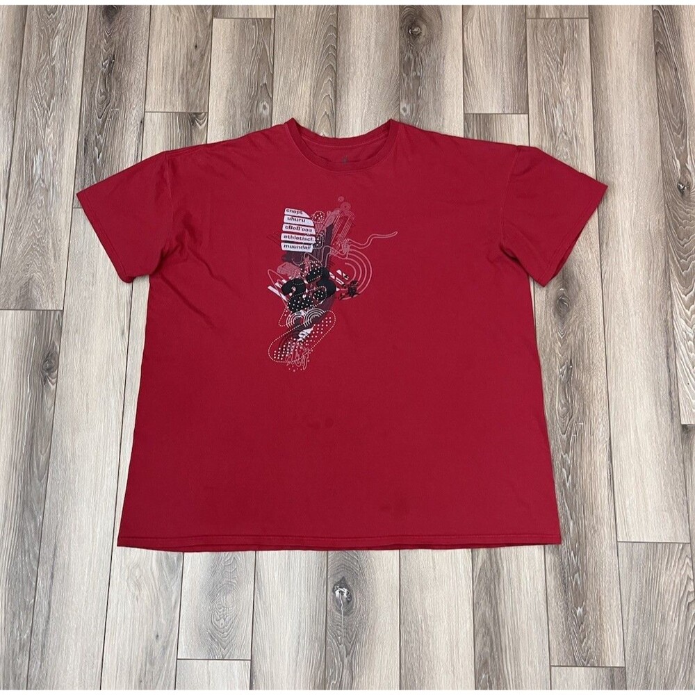 Air Jordan Vtg Mens Short Sleeve Cotton Crew Neck Tee Red Graphic Print Sz 3XL